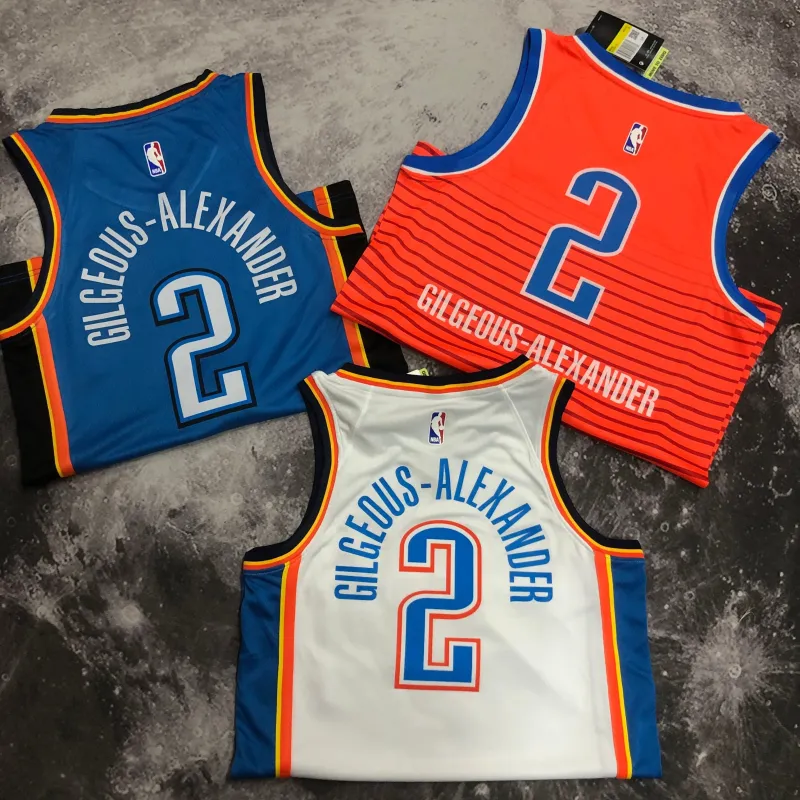 Oklahoma City Thunder Blue Shai Gilgeous-Alexander #2 Men’s Jersey