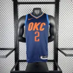 Jersey azul Shai Gilgeous-Alexander #2 para homem dos Oklahoma City Thunder