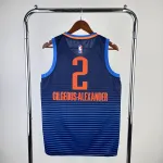 Jersey azul Shai Gilgeous-Alexander #2 para homem dos Oklahoma City Thunder