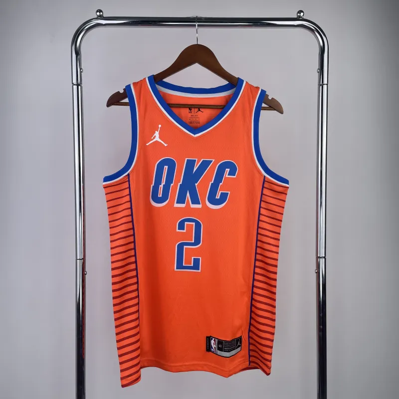Camisola dos homens Shai Gilgeous-Alexander #2 dos Oklahoma City Thunder
