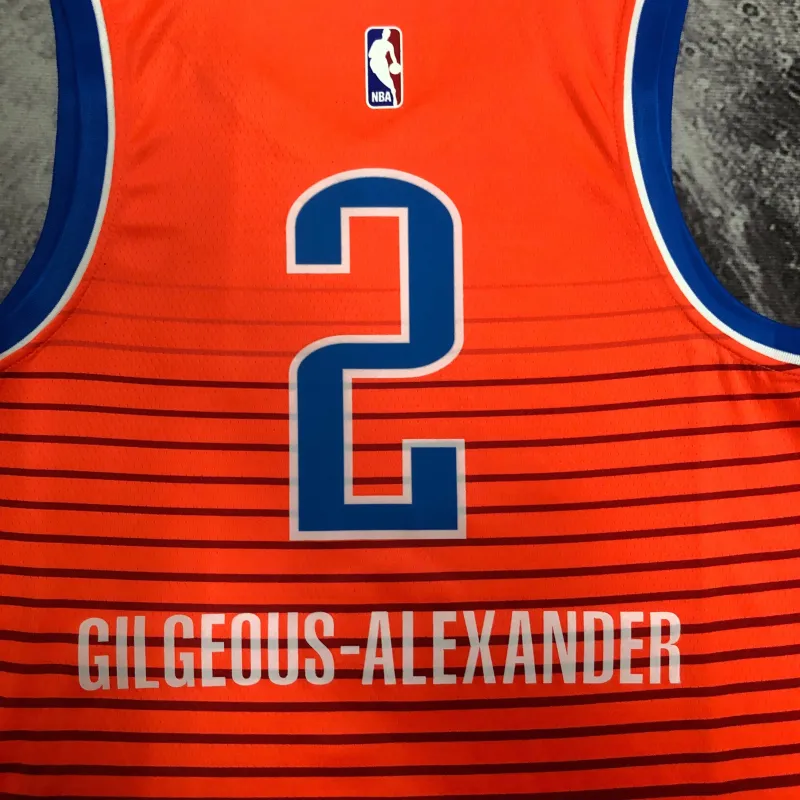 Camisola dos homens Shai Gilgeous-Alexander #2 dos Oklahoma City Thunder