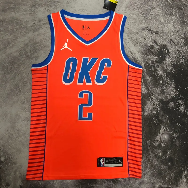 Camisola dos homens Shai Gilgeous-Alexander #2 dos Oklahoma City Thunder