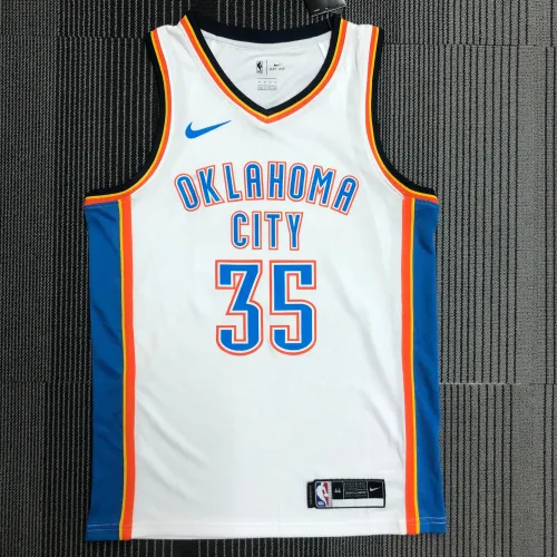 Maglia da uomo bianca degli Oklahoma City Thunder di Kevin Durant #35