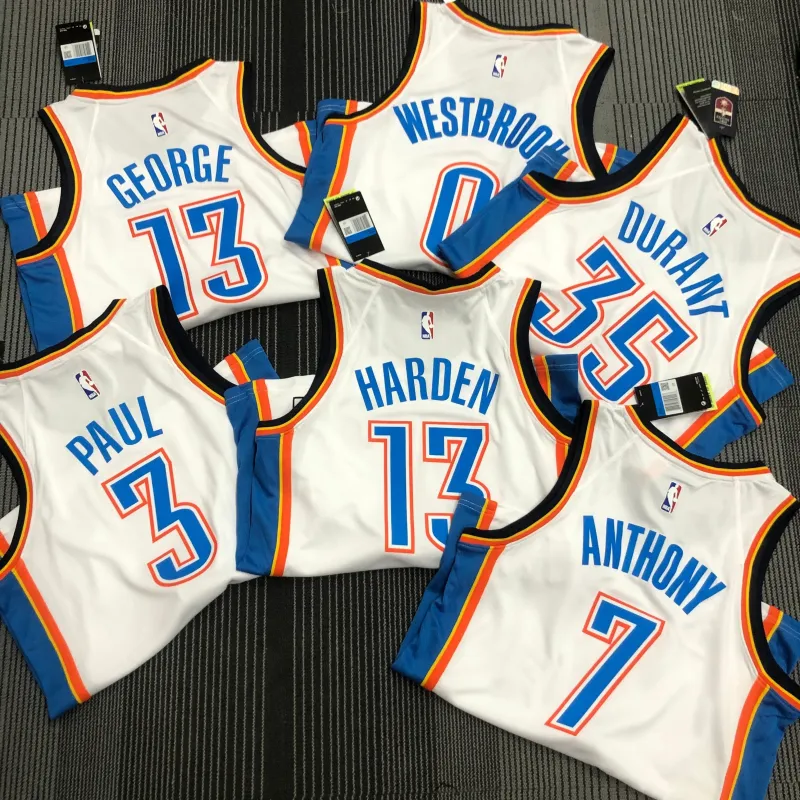 Oklahoma City Thunder White Carmelo Anthony #7 Men’s Jersey
