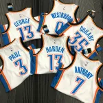 Oklahoma City Thunder White Carmelo Anthony #7 Men’s Jersey