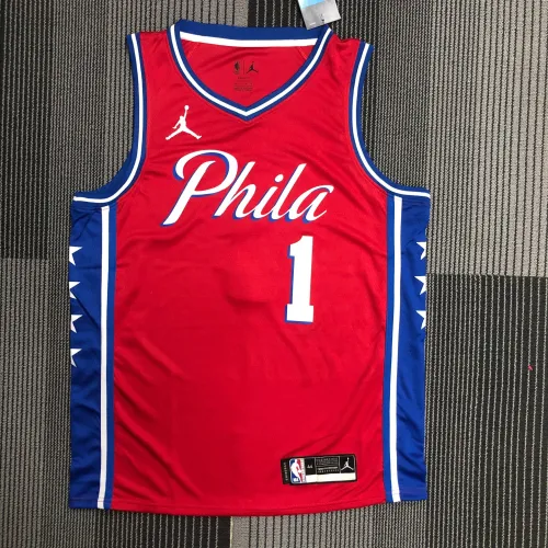 Camiseta Philadelphia 76ers Jordan Edition Rojo #1 Hombre