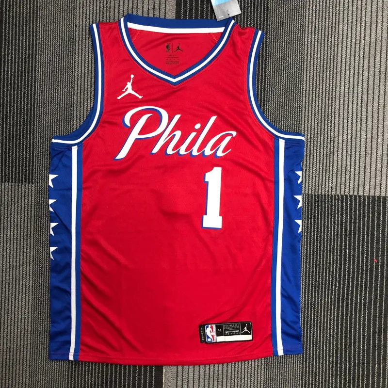 Philadelphia 76ers Jordan Edition Red #1 Men’s Jersey