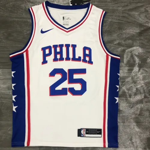 Maillot Hommes Philadelphia 76ers Blanc #25