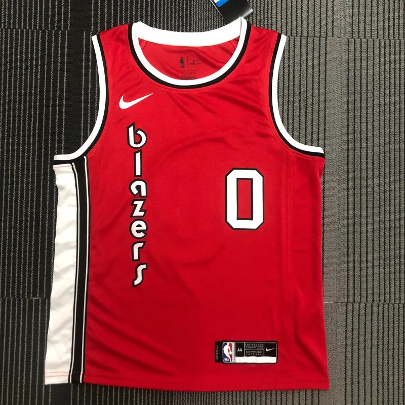 Portland Trail Blazers Retro Rot Damian Lillard #0 Herren Trikot