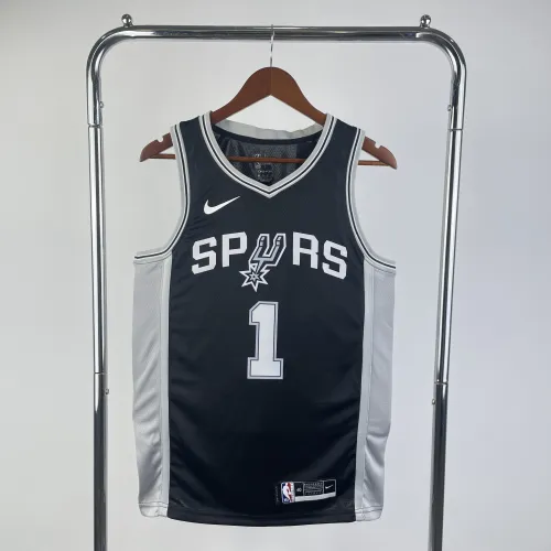 San Antonio Spurs Negro Victor Wembanyama #1 Jersey | NBA Swingman Jersey