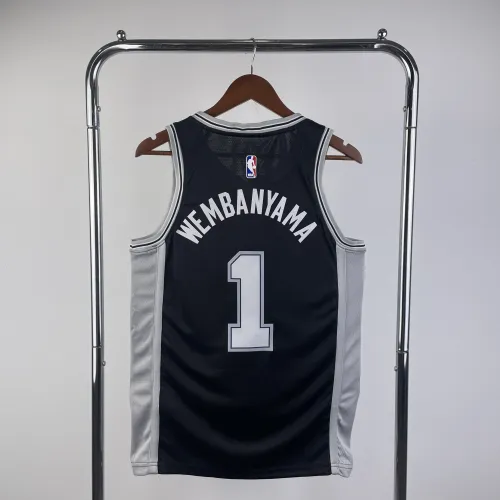 San Antonio Spurs Zwart Victor Wembanyama #1 Jersey | NBA Swingman Jersey