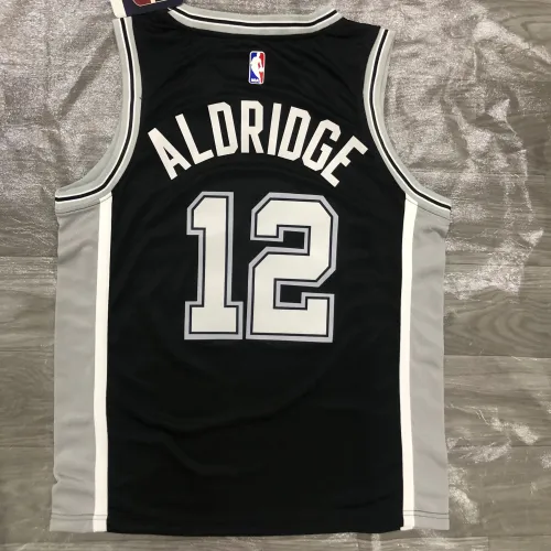 San Antonio Spurs Zwart LaMarcus Aldridge #12 Jersey | NBA Swingman Jersey