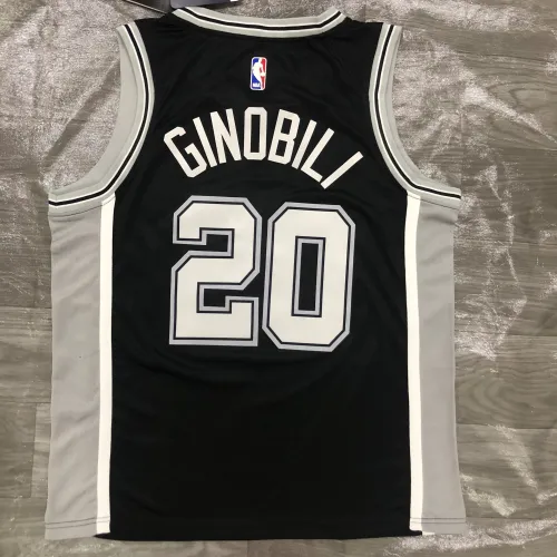 San Antonio Spurs Zwart Manu Ginobili #20 Jersey | NBA Swingman Jersey