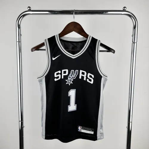 San Antonio Spurs Victor Wembanyama #1 Youth Black Jersey