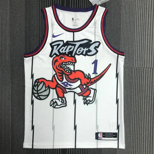 Toronto Raptors Retro White Tracy McGrady #1 Jersey | NBA Swingman Jersey