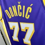 Los Angeles Lakers V-Neck Luka Doncic #77 Purple Men’s Jersey
