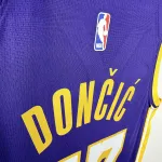 Los Angeles Lakers V-Neck Luka Doncic #77 Purple Men’s Jersey