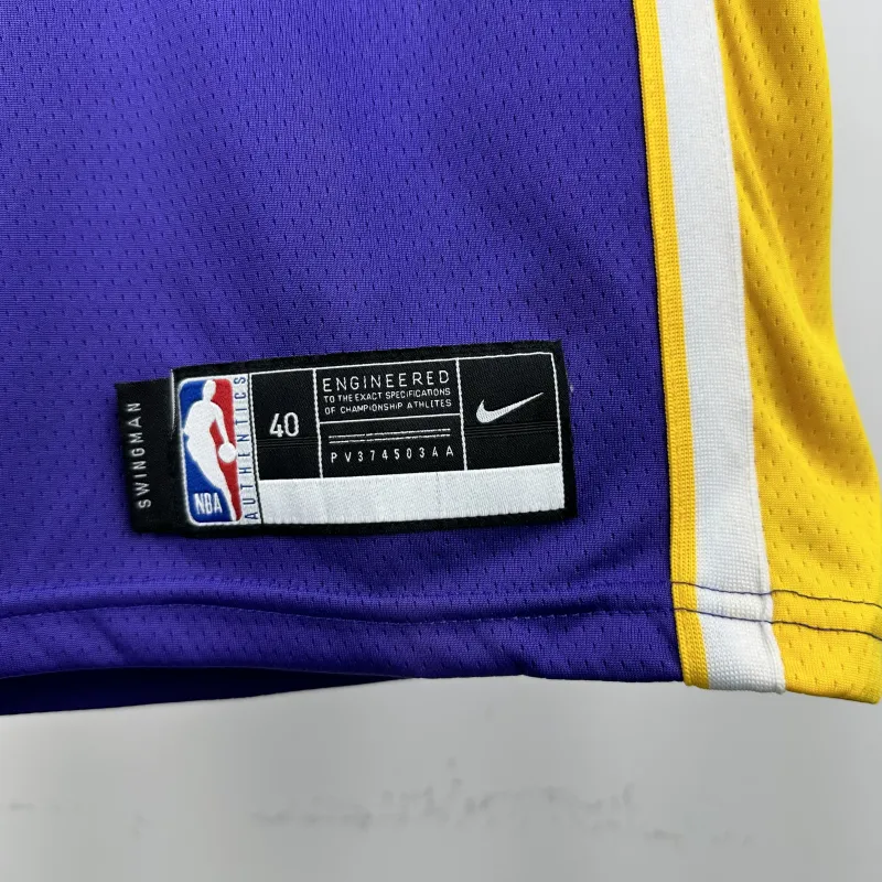 Los Angeles Lakers V-Neck Luka Doncic #77 Purple Men’s Jersey