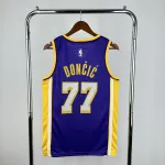 Los Angeles Lakers V-Neck Luka Doncic #77 Purple Men’s Jersey