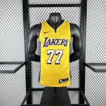 Maglia da uomo Los Angeles Lakers con scollo a V Luka Doncic #77 Giallo