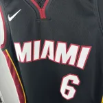 Miami Heat V-Neck LeBron James #6 Youth Black Jersey