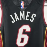 Miami Heat V-Neck LeBron James #6 Youth Black Jersey