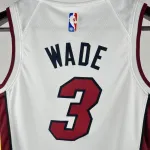Maillot blanc pour enfant Miami Heat à col en V Dwyane Wade #3