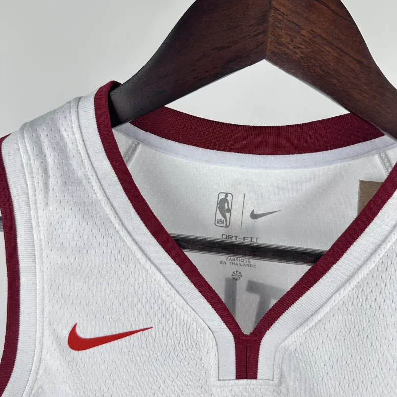 Miami Heat V-Neck LeBron James #6 Youth White Jersey
