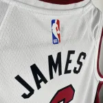 Miami Heat V-Neck LeBron James #6 Youth White Jersey