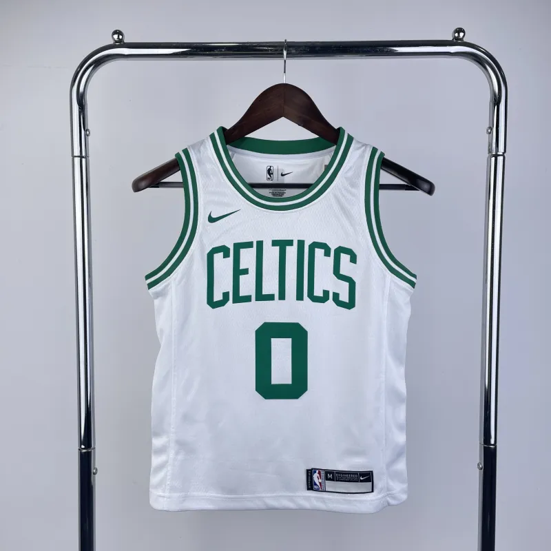 Maglia da bambino bianca Jayson Tatum dei Boston Celtics #0