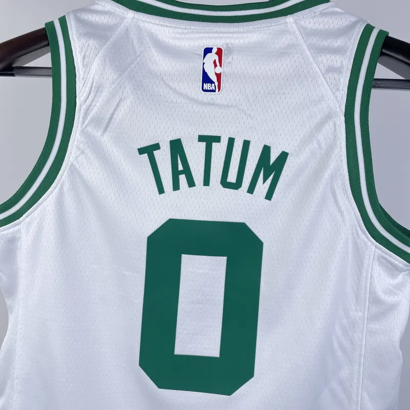 Maglia da bambino bianca Jayson Tatum dei Boston Celtics #0