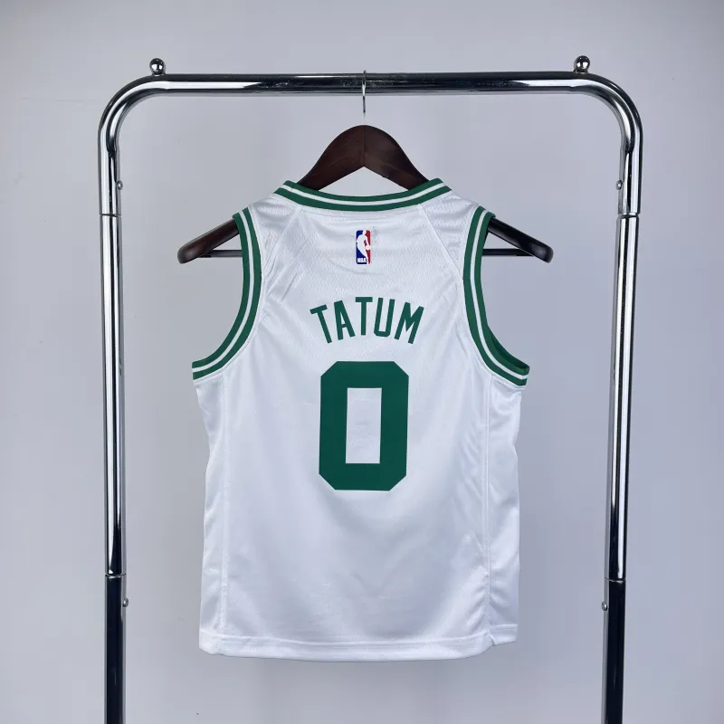 Maglia da bambino bianca Jayson Tatum dei Boston Celtics #0