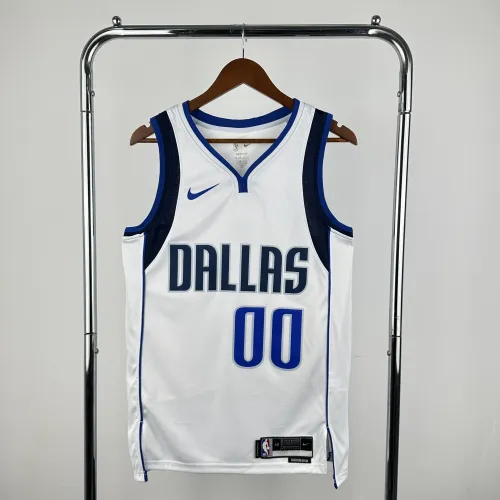 Camiseta blanca de hombre de Spencer Dinwiddie de los Dallas Mavericks (#00)