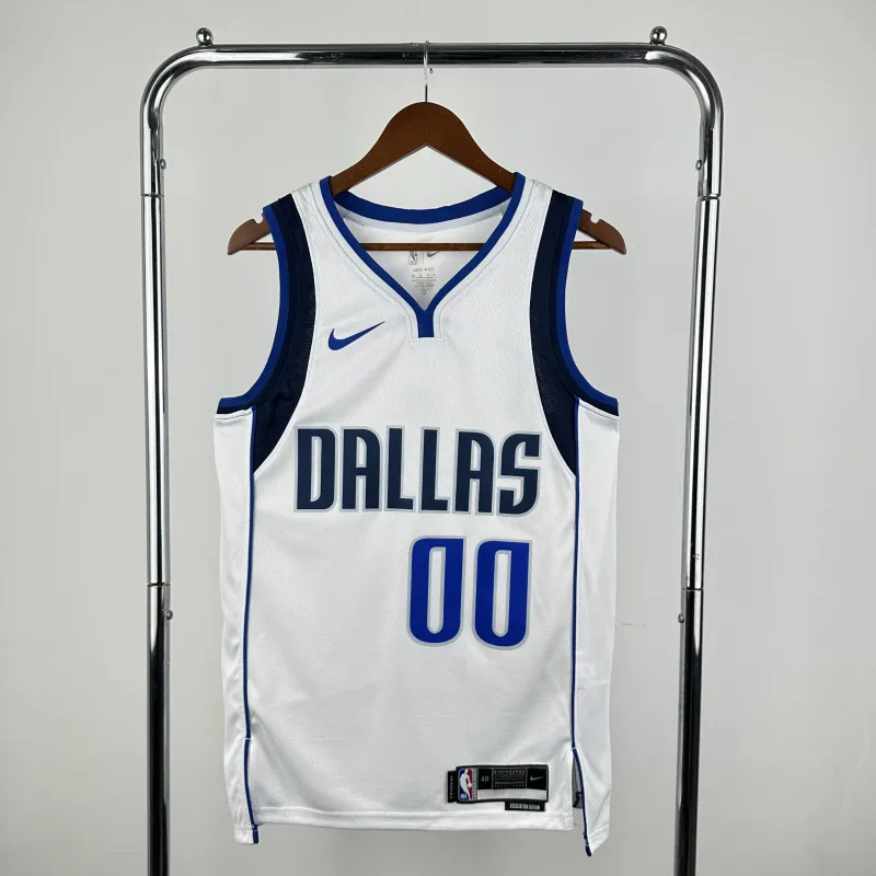Dallas Mavericks Wit Spencer Dinwiddie #00 Herenshirt