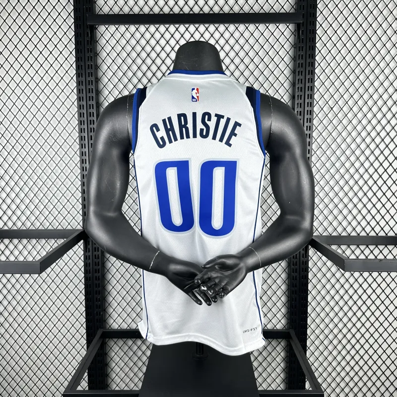 Dallas Mavericks Wit Spencer Dinwiddie #00 Herenshirt
