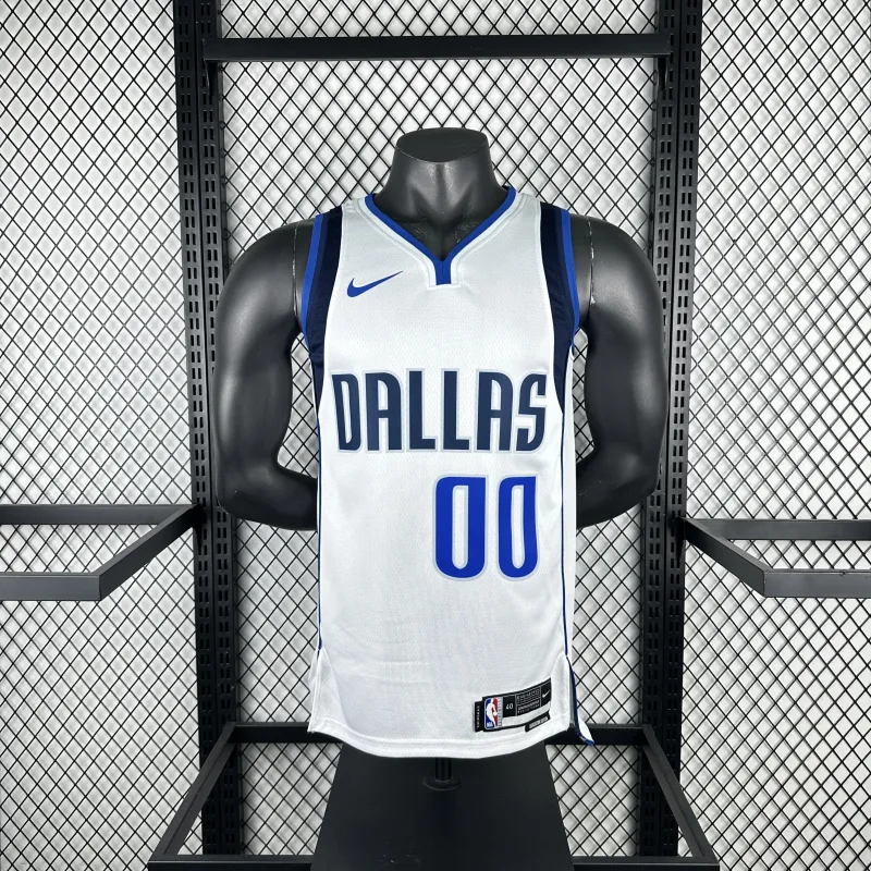 Dallas Mavericks Wit Spencer Dinwiddie #00 Herenshirt