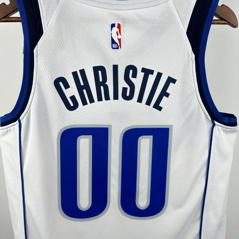Dallas Mavericks Wit Spencer Dinwiddie #00 Herenshirt