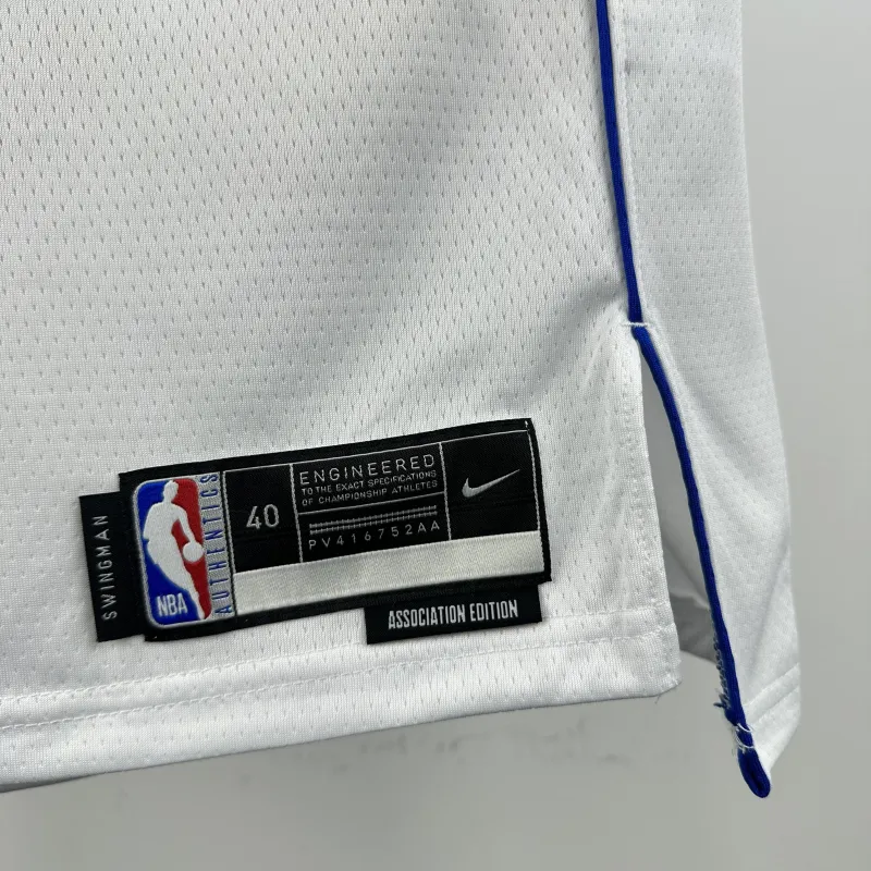 Dallas Mavericks Wit Spencer Dinwiddie #00 Herenshirt
