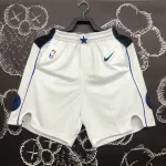 Calções brancos dos Dallas Mavericks para homem Calções brancos para homem dos Dallas Mavericks