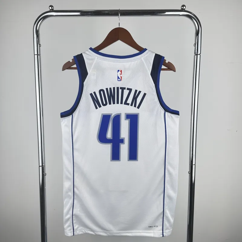 Dallas Mavericks White Dirk Nowitzki #41 Men’s Jersey