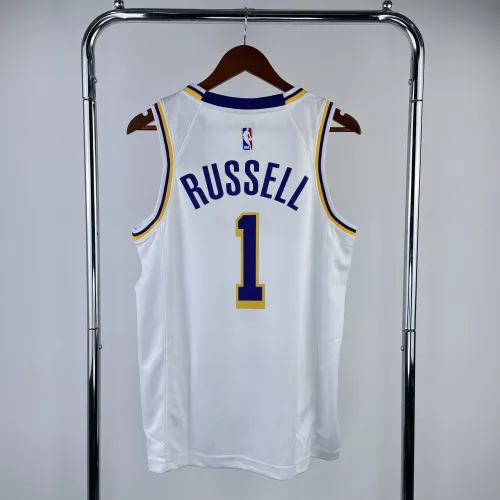 Camisola de homem branca dos Los Angeles Lakers D'Angelo Russell #1