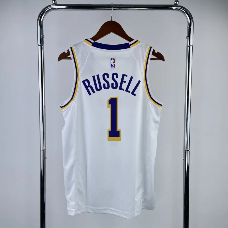 Los Angeles Lakers D’Angelo Russell #1 White Men’s Jersey