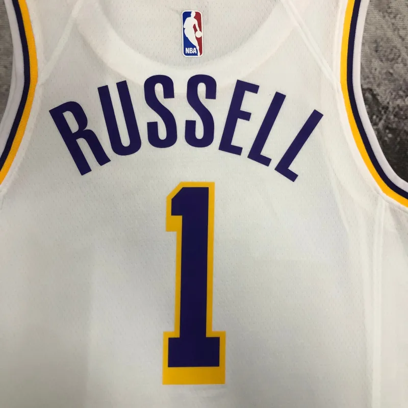 Los Angeles Lakers D’Angelo Russell #1 White Men’s Jersey