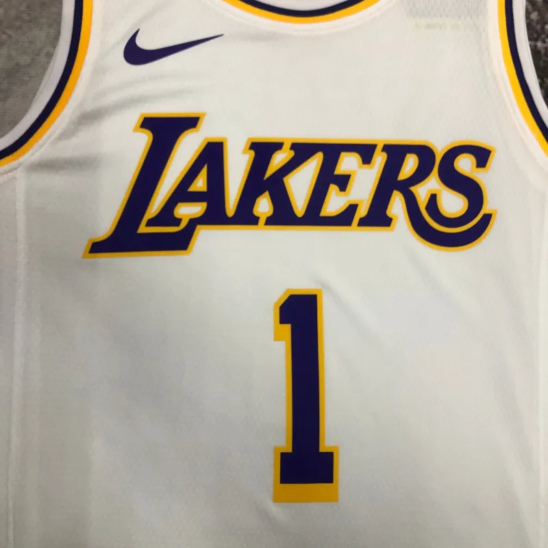 Los Angeles Lakers D’Angelo Russell #1 White Men’s Jersey