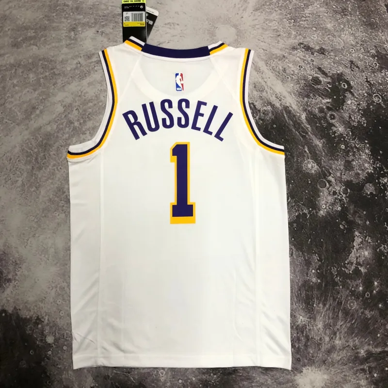 Los Angeles Lakers D’Angelo Russell #1 White Men’s Jersey