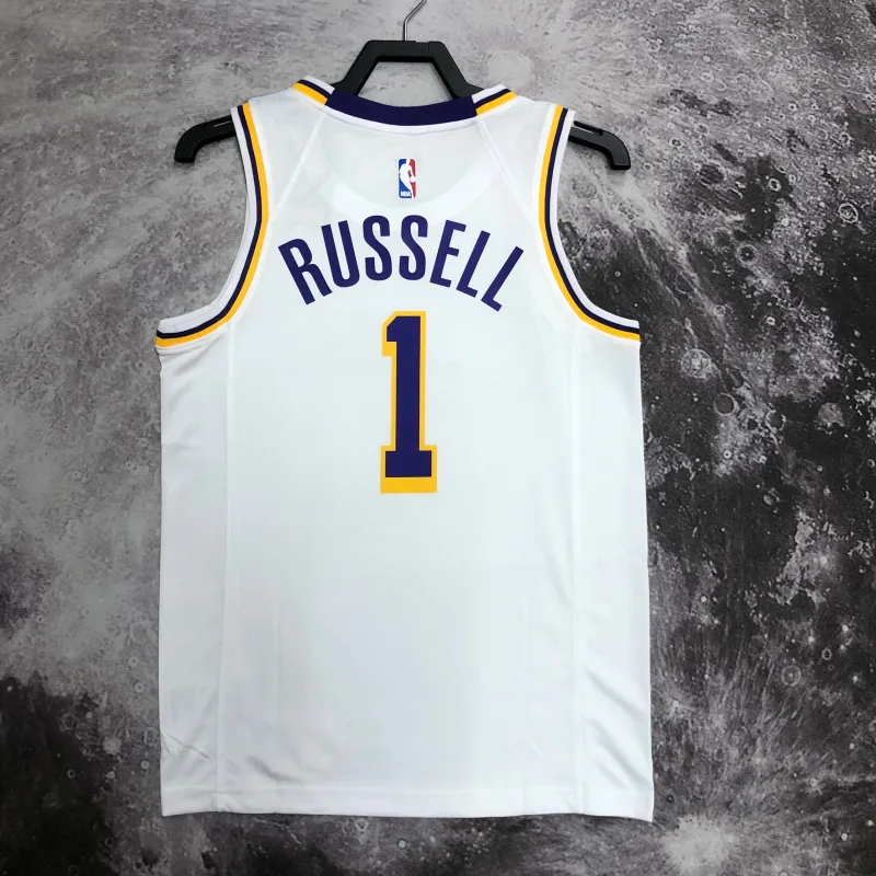 Los Angeles Lakers D’Angelo Russell #1 White Men’s Jersey
