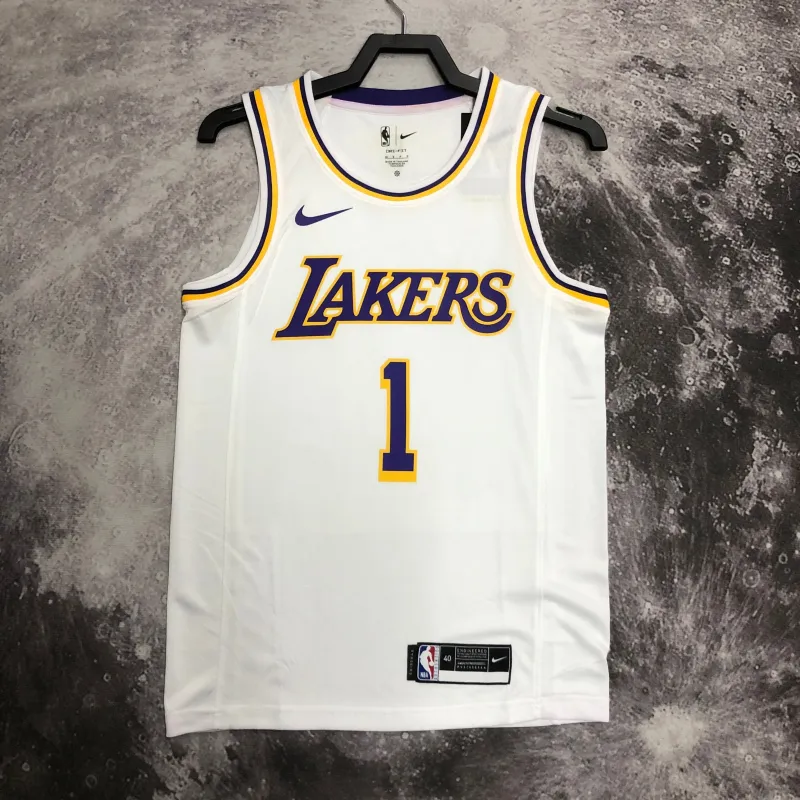 Los Angeles Lakers D’Angelo Russell #1 White Men’s Jersey