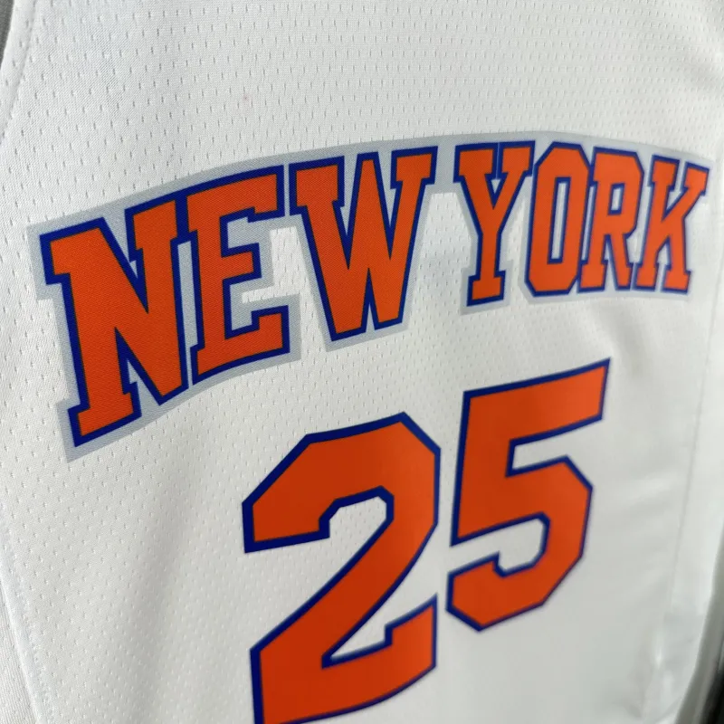 Jersey Mikal Bridges #25 branco dos New York Knicks | Jersey Swingman da NBA