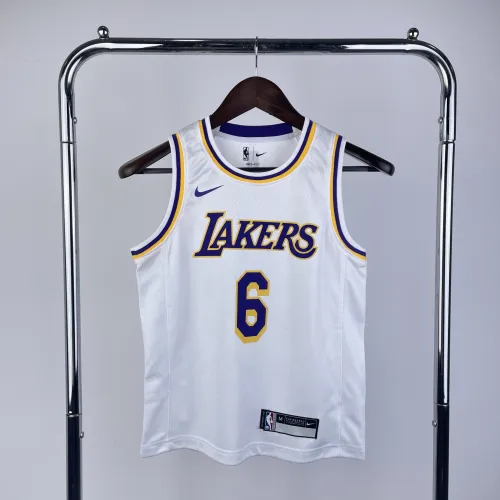 Los Angeles Lakers LeBron James #6 Maglia bianca giovanile