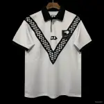 2024 New Zealand Kiwis Jersey branco com padrão em V xadrez preto Jersey 2024 dos Kiwis da Nova Zelândia branco com padrão em V xadrez preto